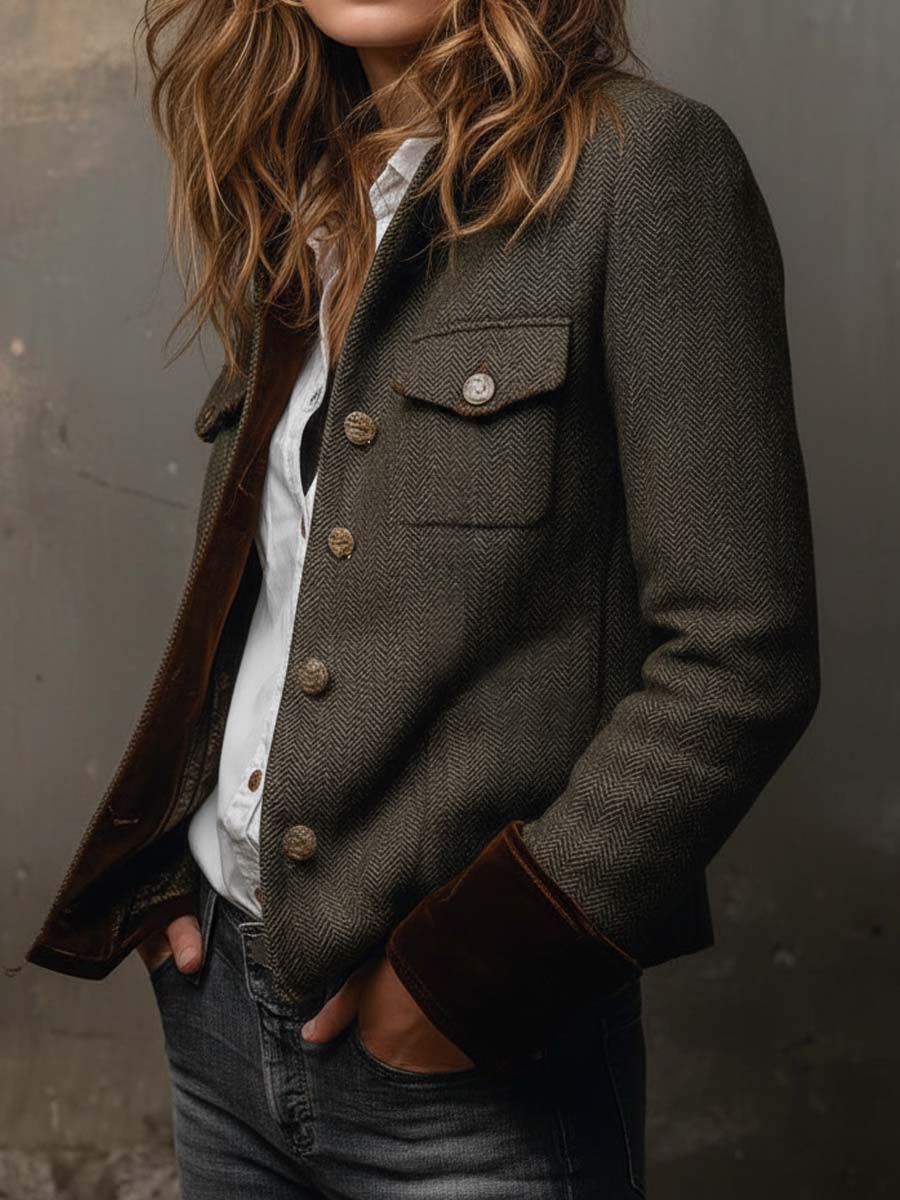 Dolores – Blazer en sergé à bordure contrastante