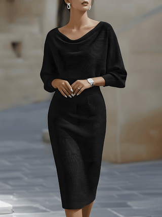 Clarisse™ — Robe midi drapée élégante intemporelle