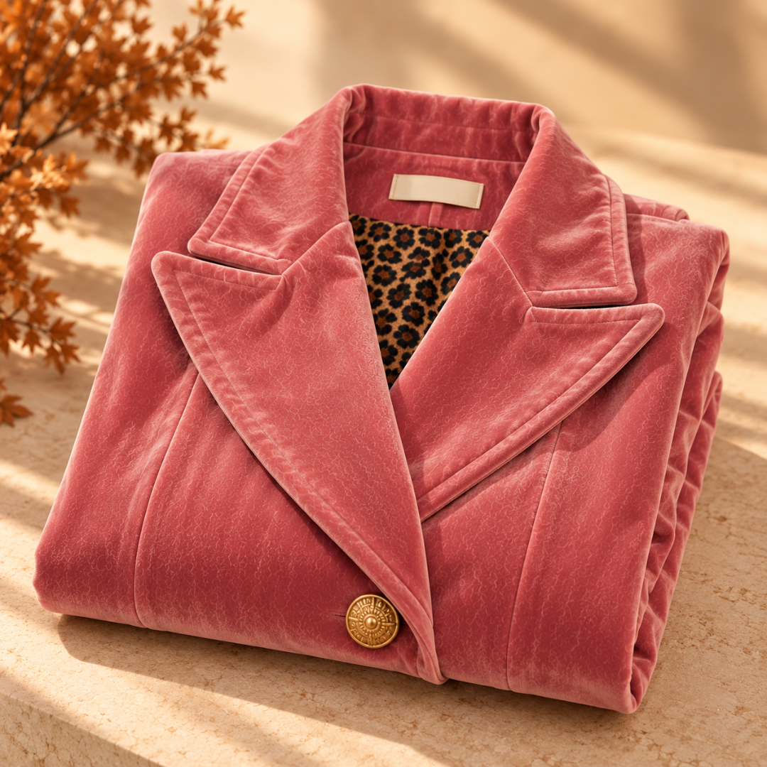 Madison | Manteau long en velours à la coupe tailleur