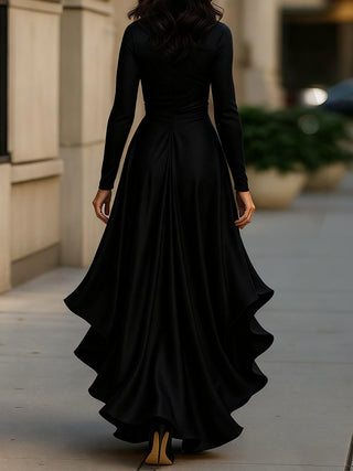 Mathilde™ — Robe portefeuille satinée élégance intemporelle
