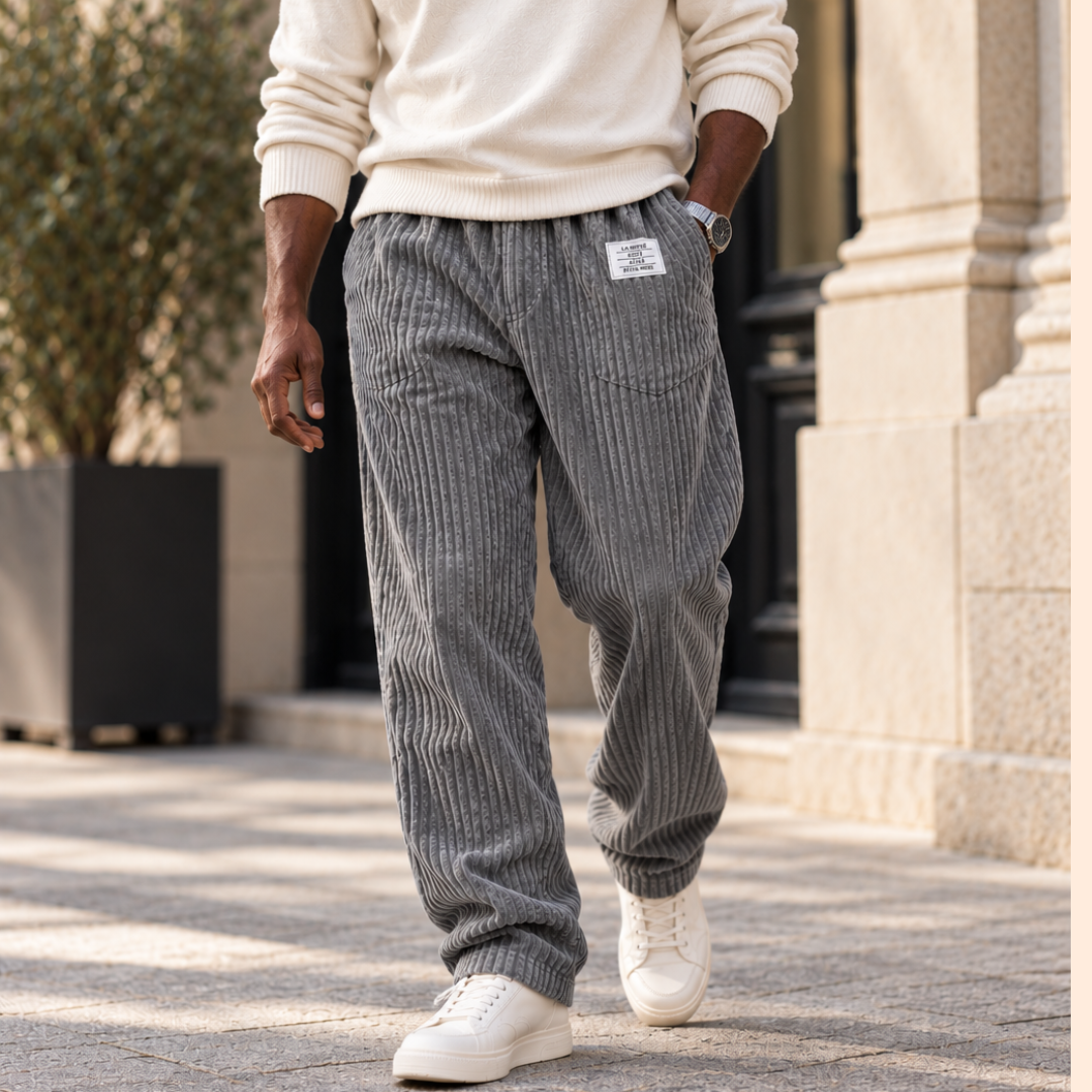 Laurent | Pantalon en velours côtelé à taille élastique