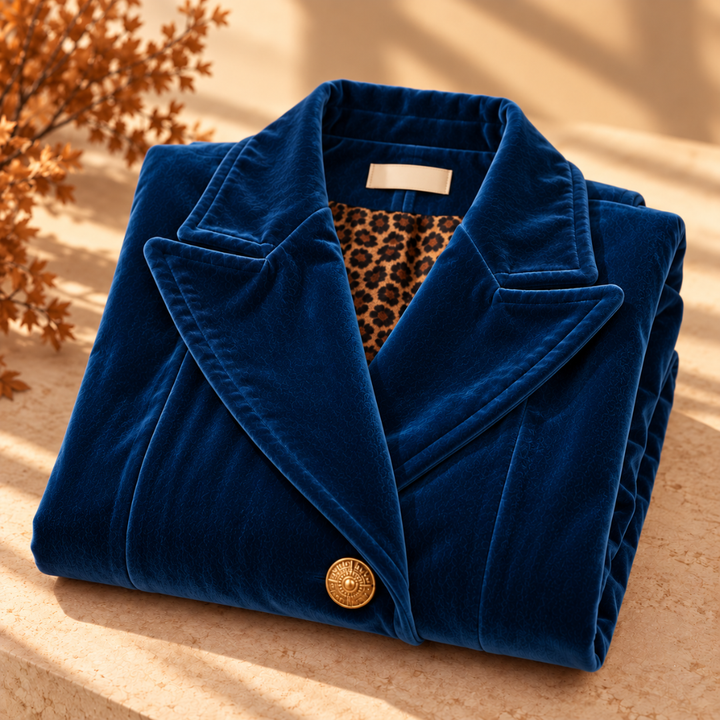 Madison | Manteau long en velours à la coupe tailleur
