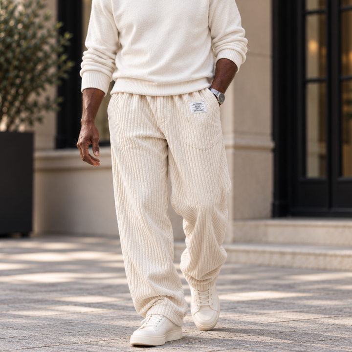 Laurent | Pantalon en velours côtelé à taille élastique
