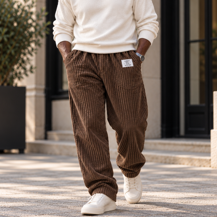 Laurent | Pantalon en velours côtelé à taille élastique