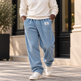 Laurent | Pantalon en velours côtelé à taille élastique