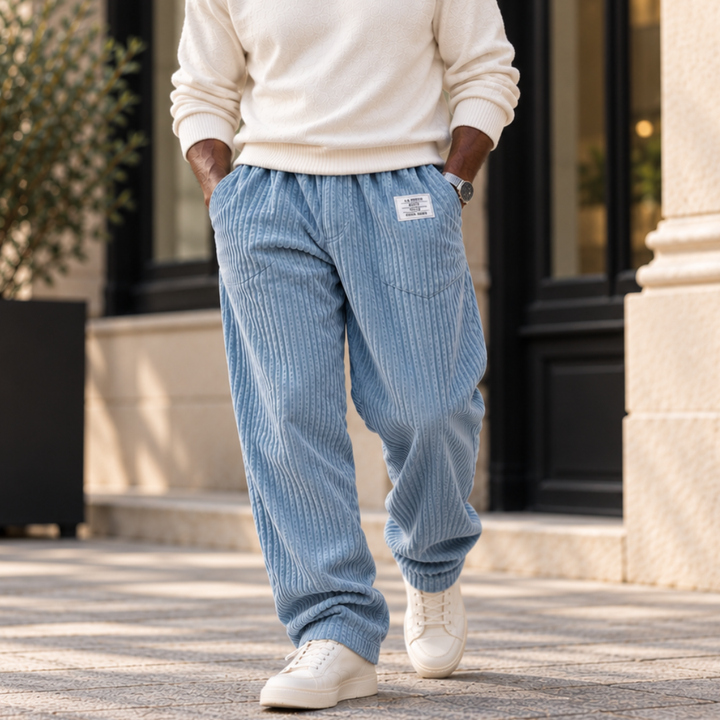 Laurent | Pantalon en velours côtelé à taille élastique