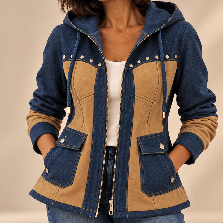 Veronica | Veste bimatière à capuche
