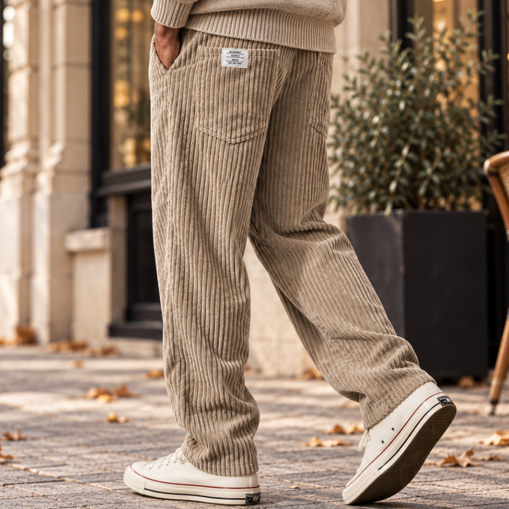 Laurent | Pantalon en velours côtelé à taille élastique