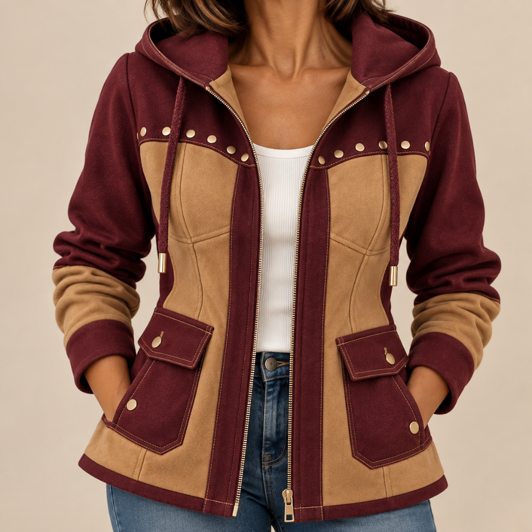 Veronica | Veste bimatière à capuche