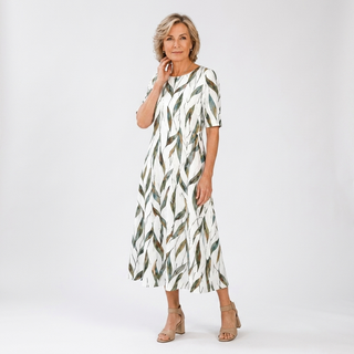Ésmorine™ — Robe midi imprimée élégance naturelle
