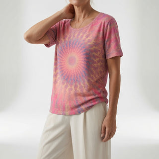 Lysoria™ — T-shirt fluide imprimé artistique décontracté