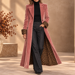 Madison | Manteau long en velours à la coupe tailleur