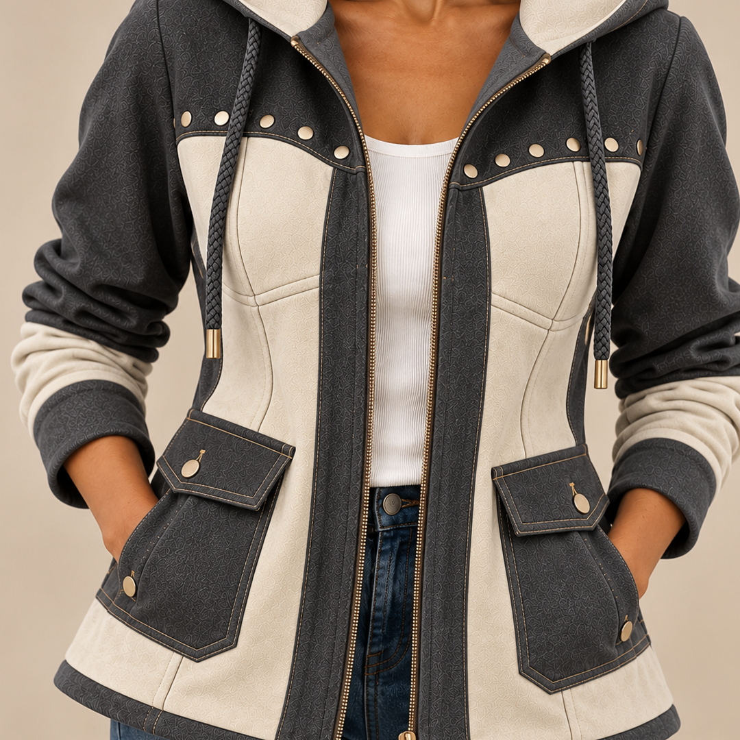 Veronica | Veste bimatière à capuche