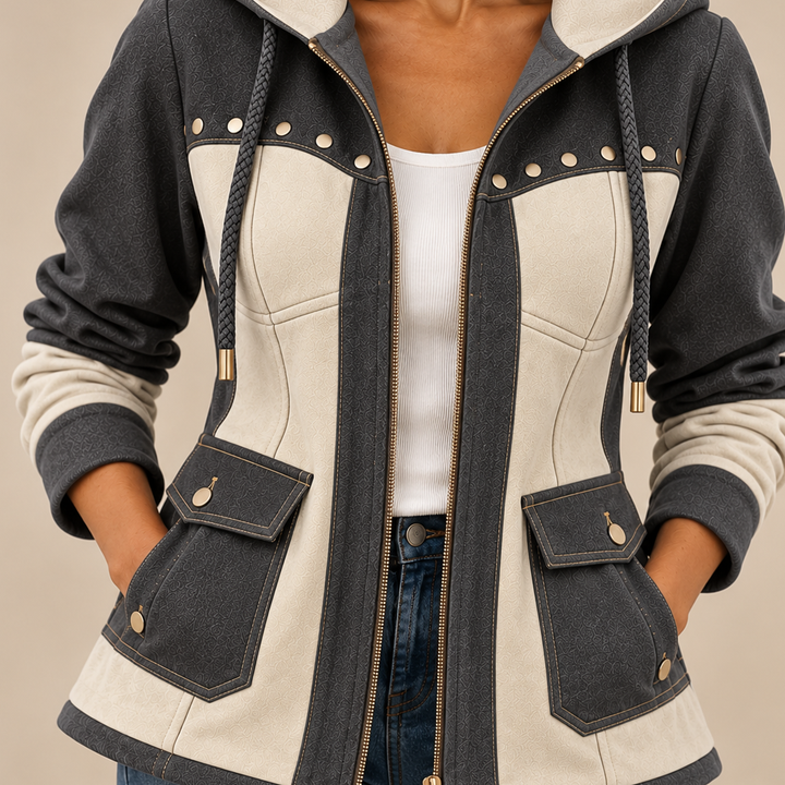 Veronica | Veste bimatière à capuche