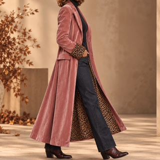 Madison | Manteau long en velours à la coupe tailleur
