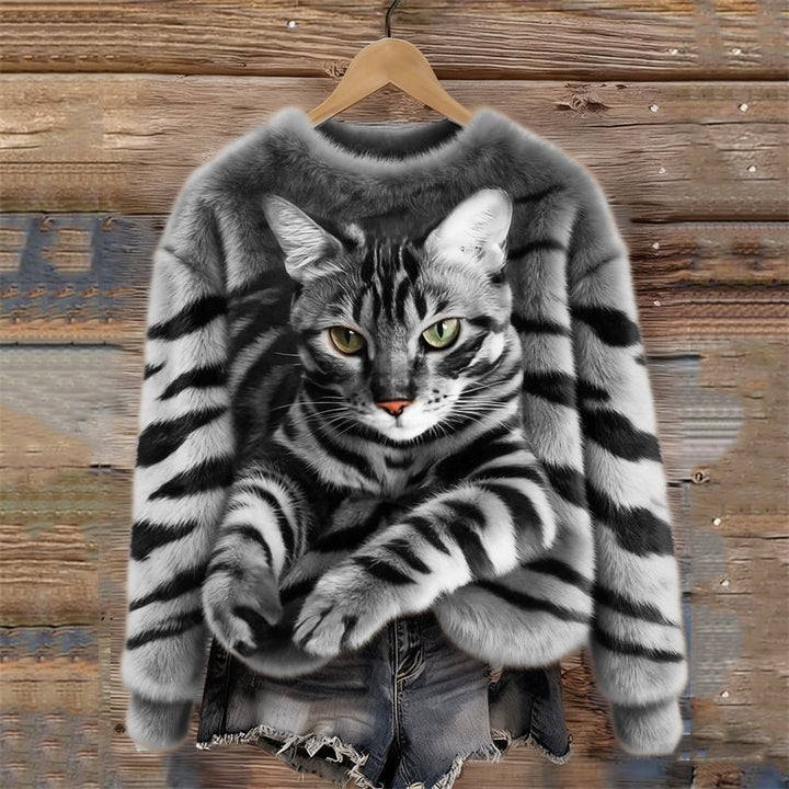 Marie™ | Pull doux motif chat élégant