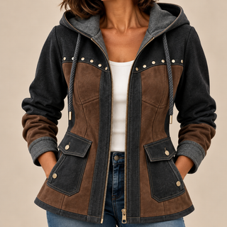 Veronica | Veste bimatière à capuche