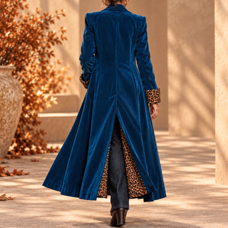 Madison | Manteau long en velours à la coupe tailleur