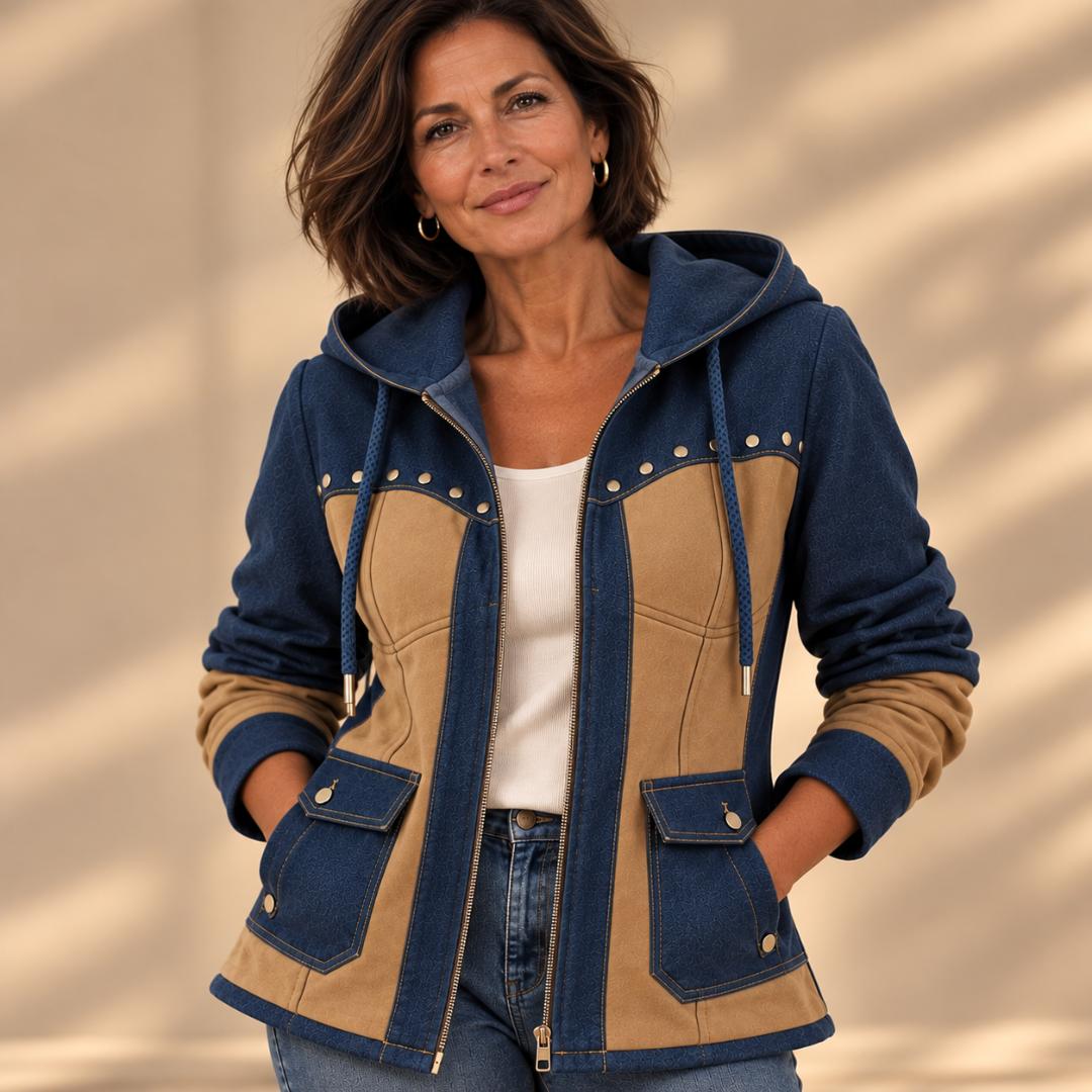 Veronica | Veste bimatière à capuche