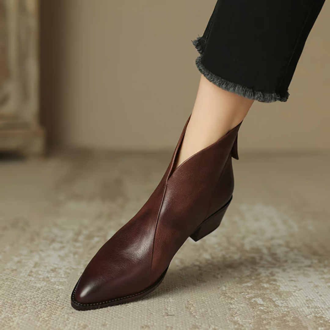 Camille™ – Les Bottines de Luxe à Talon Bas