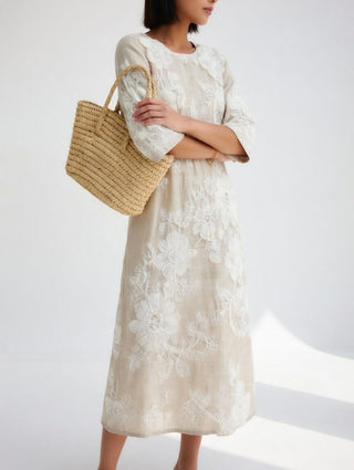 Florésia™ — Robe midi florale fluide élégante