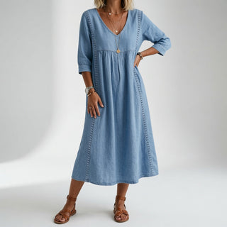 Éléonisse™ — Robe midi fluide élégance naturelle