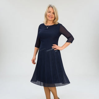 Christèle™ — Robe mi-longue plissée élégance sophistiquée