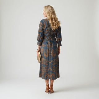 Hortense™ — Robe midi wrap imprimée élégante