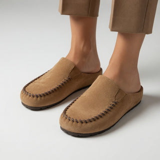 Nanette™ — Mocassin suédé bicolore surpiqûres confort naturel