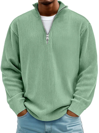 DELACROIX | Pull Col Zippé Côtelé Marc