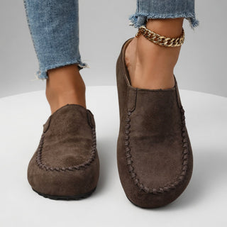 Nanette™ — Mocassin suédé bicolore surpiqûres confort naturel