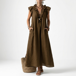 Terrale™ — Robe maxi bohème poches élégance naturelle