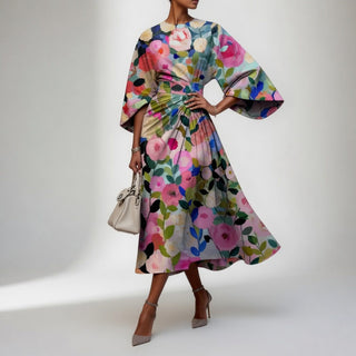 Mirabelle™ – Robe kimono florale, grâce orientale