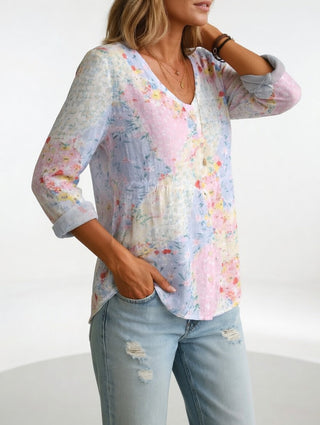 Maréline™ — Blouse florale élégance douce naturelle