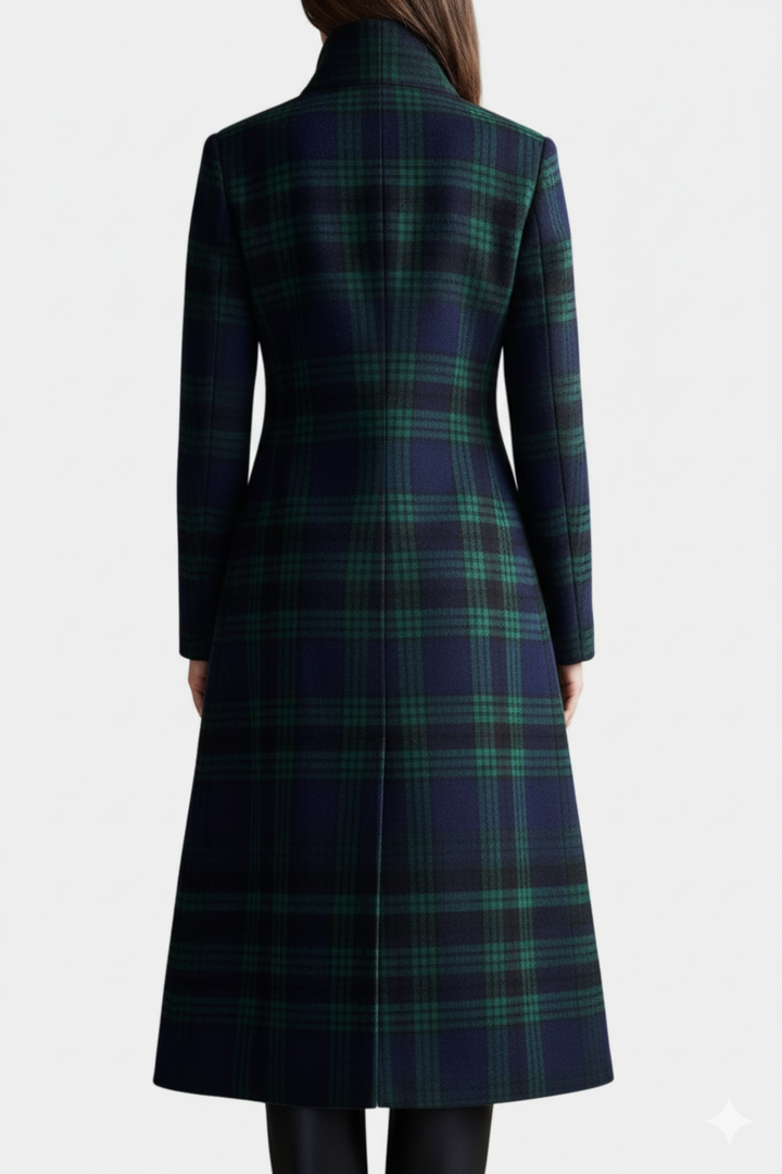 Madeleine™ — Manteau mi-long à carreaux élégant