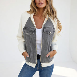 Coraline™ — Veste casual contrastée élégance moderne