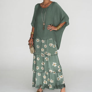 Émeline™ — Robe maxi fluide à volants bohème
