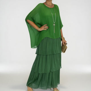 Émeline™ — Robe maxi fluide à volants bohème