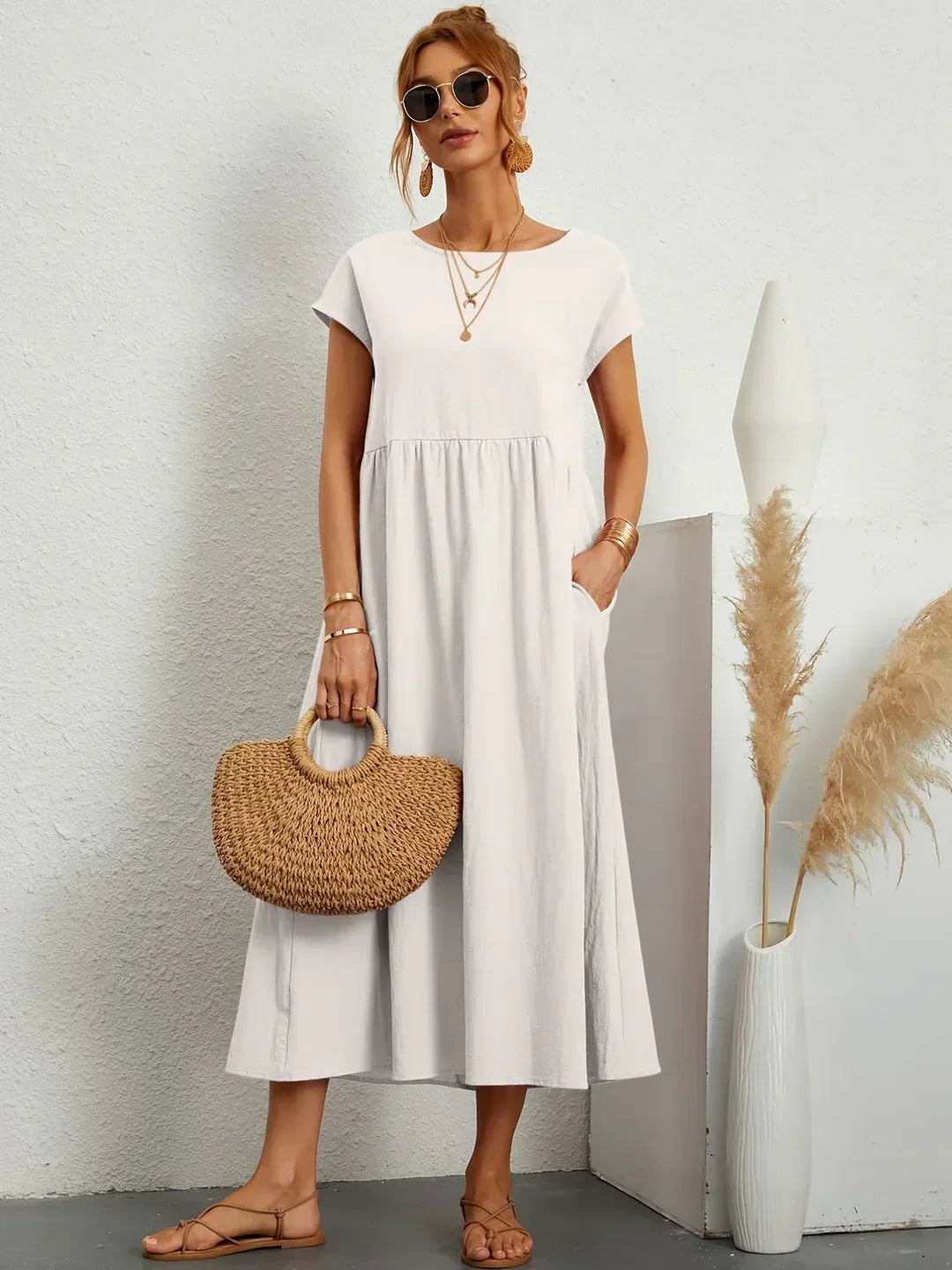 Gabrielle™ - Robe midi fluide élégance intemporelle