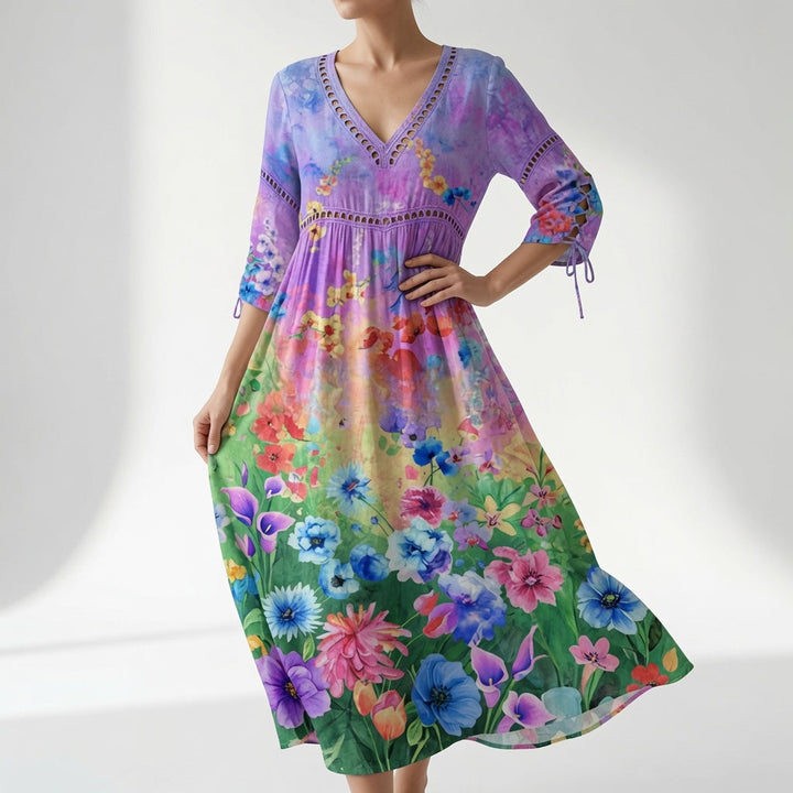 Maricella™ — Robe florale fluide élégance romantique