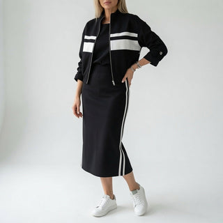 Bérénice™ — Ensemble crop top et jupe midi coordonné