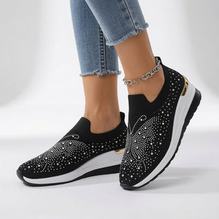 Brillantine™ — Sneaker plateforme strass enfiler élégante