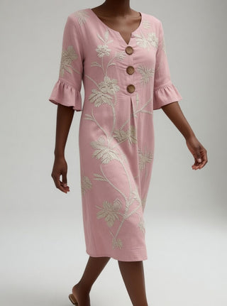 Lénora™ — Robe mi-longue florale liberté estivale