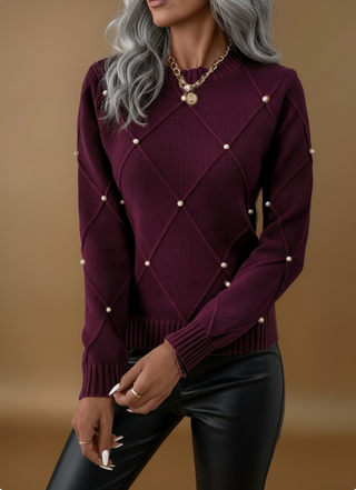 Marguerite™ – Pull élégant perles délicates