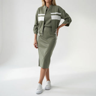 Bérénice™ — Ensemble crop top et jupe midi coordonné