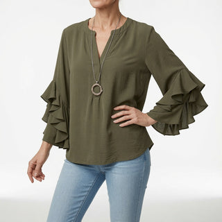 Mélorisse™ — Blouse fluide manches volantées élégantes