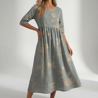 Santorine™ — Robe maxi fleurie col V fluide