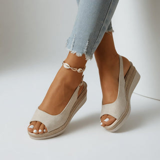 Cyrielle™ — Sandale compensée espadrille chic allure estivale