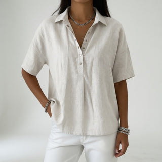 Tiphaine™ — Blouse col chemise décontractée douceur estivale