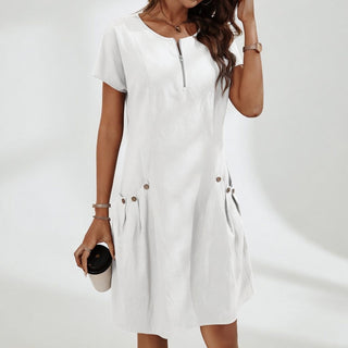 Célestelle™ — Robe courte 100% coton fraîcheur naturelle